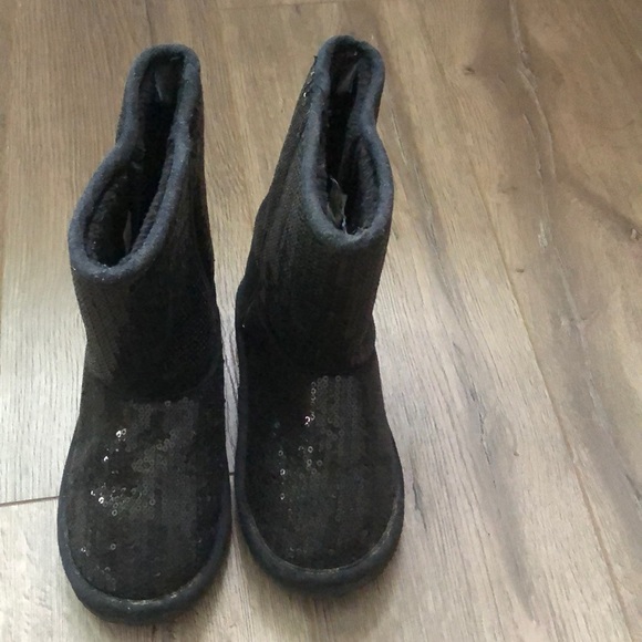 Baby Girl Sequin Faux Fur Mid Calf Shearling Boots - Picture 2 of 3